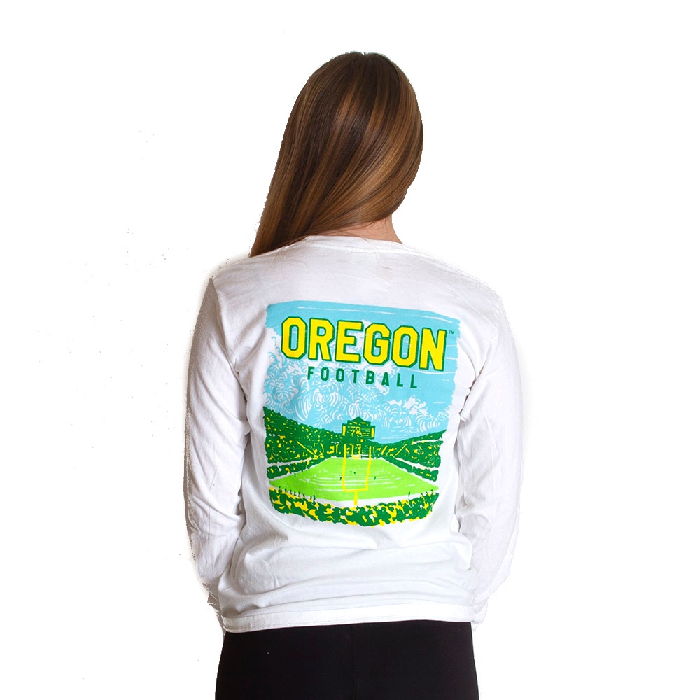 Arched Oregon, Summit, Football, Autzen Stadium, Long Sleeve, T-Shirt